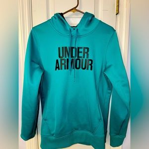 Under Armour Sweatshirt Pullover Hoodie Fleece EUC MEDIUM Teal Green